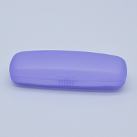 Étui à lunettes rectangulaire transparent en plastique dépoli, tendance, portable, rigide, avec logo personnalisé, couleur bonbon