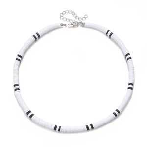2024 verano playa Bohemia surfista hombres collar Simple geométrico Tribal étnico suave arcilla collar con cuentas para hombres joyería - Product Image 4