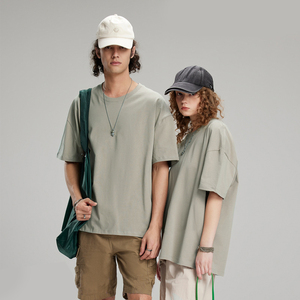 Camiseta de Hombre Oversize Vintage de Algodón 100% Tejido, Anti-Pilling, de Alta Calidad, con Hombros Caídos, Lisa, para Impresión Digital Personalizada - Product Image 3