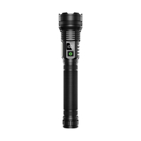 Lampe torche tactique rechargeable USB-C avec zoom LED et affichage numérique pour le camping en plein air, la patrouille et la recherche