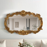 Miroir mural décoratif baroque vintage orné avec cadre doré pour salon, chambre, entrée - Vente en gros