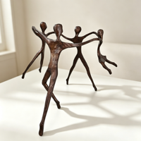Ensemble de statues modernes en cuivre représentant des membres de la famille, sculptures abstraites de personnages humains, décoration d'intérieur, cadeau d'anniversaire de luxe