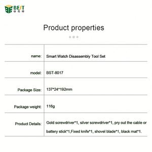 BST-8017 <span class=keywords><strong>Kit</strong></span> d'outils de réparation de montre bricolage 6-en-1 pour <span class=keywords><strong>Apple</strong></span> IWatch comprend un accessoire de lien de bande de tournevis à levier pour le démontage OEM - Product Image 5