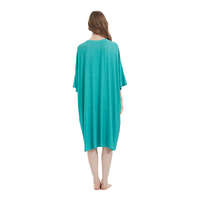 Impression de noël personnalisée été doux Cool écologique respirant surdimensionné long lâche femmes t-shirt de nuit avec poches