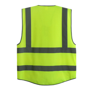 Üretim güvenlik yelek özel logo inşaat cepler yelek yüksek görünürlük ile yansıtıcı güvenlik kıyafeti fermuar - Product Image 6