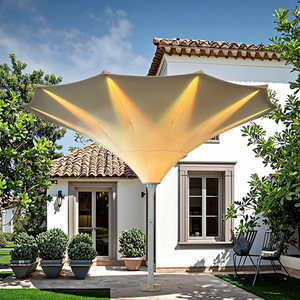 Parasol rond de luxe de qualité supérieure pour l'extérieur, forme de fleur, hôtel, LED, <span class=keywords><strong>tulipe</strong></span>, imperméable, avec lumière LED - Product Image 1