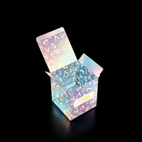 Boîte d'emballage carrée en PVC/PET écologique, effet laser, revêtement UV, lamination brillante, gaufrage, bijoux haut de gamme, soins de la peau, cadeau