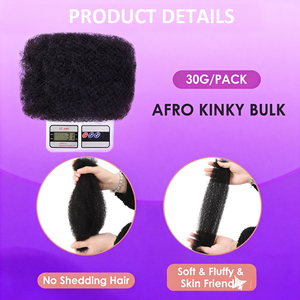 <span class=keywords><strong>Capelli</strong></span> Umani Qvr Grezzi Non Trattati 100% <span class=keywords><strong>Afro</strong></span> Kinky <span class=keywords><strong>Ricci</strong></span> per Intrecciare, Extension per Dreadlock, 100g - Product Image 3