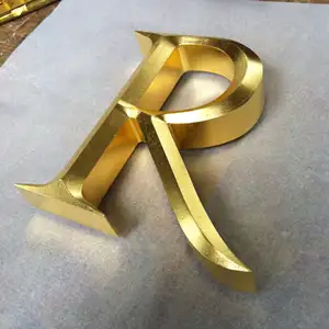 Logo Business Metall Wand buchstaben Gold 3d Edelstahl Zeichen kleine Metall Alphabet Buchstaben