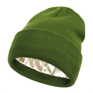 Bonnet tricoté personnalisé avec logo, motif tête de mort, doublure en satin de soie, à pois et nœuds, pour homme et femme, idéal pour l'hiver et la plage - Product Image 6