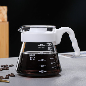 2026 New Product Ideas Colorful Glass Coffee Server Pour Over Carafe <strong>Microwave</strong> Safe 600mL Coffee Dripper Glass <strong>Kettle</strong> - Product Image 3