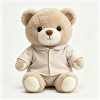 Ours en peluche adorable en gros, assis, en tenue de nuit, poupée en peluche douce pour la décoration intérieure, ours en peluche personnalisé
