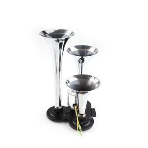 CHSKY 3 Pipe Trompette Modifié Bouche Ronde Électrolytique <span class=keywords><strong>Klaxon</strong></span> À Gaz Voiture Grand <span class=keywords><strong>Camion</strong></span> <span class=keywords><strong>Klaxon</strong></span> À Air Électrique - Product Image 2