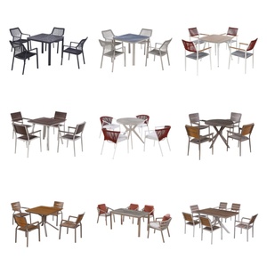 Ensemble de table et chaises rondes d'extérieur en rotin, <span class=keywords><strong>mobilier</strong></span> de cuisine de <span class=keywords><strong>restaurant</strong></span> moderne et luxueux à prix abordable, ensemble de salle à manger d'extérieur 4, 5 ou 8 places - Product Image 6