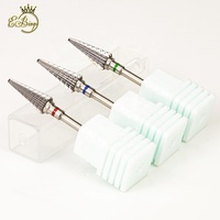 OEM coupe droite bidirectionnelle Dia. 6*15mm manucure sécurité cône cône Efile carbure de tungstène foret à ongles professionnel pour Salon