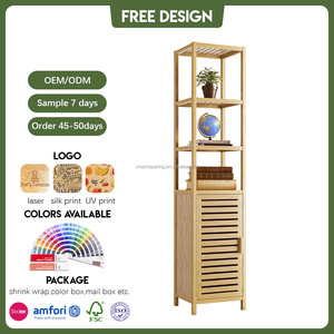 <strong>Bathroom</strong> Floor Cabinet <strong>Bathroom</strong> <strong>Storage</strong> Organizer Rack Stand Multifunctional Bamboo <strong>Corner</strong> <strong>Unit</strong> - Product Image 6