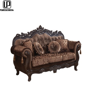Real estilo europeo y americano barato antiguo Salón Floral tela sofá cuero para la <span class=keywords><strong>venta</strong></span> <span class=keywords><strong>muebles</strong></span> - Product Image 1