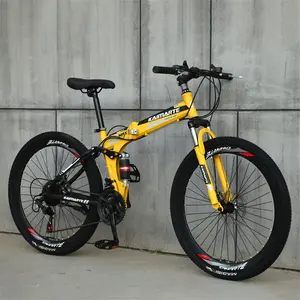 Katlanır High end konfor eyer yüksek karbon çelik çerçeve katlanabilir bisiklet katlanır dağ bisikleti yetişkinler dağ bisikleti