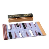 Nouvel arrivage : Jeu de backgammon enroulable portable avec étui de rangement pour dés, idéal pour les voyages en famille et les excursions en camping