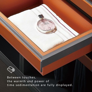 <b>Wardrobe</b> Leather Storage <b>Basket</b> Pull Out Aluminium Silent Soft Close Drawer - Product Image 2