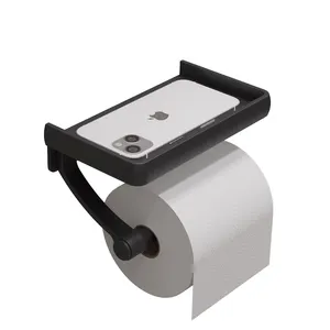 Aluminium Toilet Paper Holder With Shelf Toilet Paper Roll Holder Wall Mount Tissue Paper Towel Holder For Bathroom Toilet