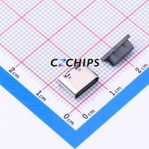 TYPE C-HXS-134SMT USB Connector SMD Connector Type-C Vertical Mount 6P - Product Image 1
