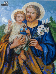 Mosaïque DS Personnalisée Découpe à la Main Religieuse Jésus Vierge Marie Eglise Carreaux Muraux Art Mural Mosaïque de Verre Belle Mosaïque Murale - Product Image 2