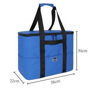 Senda New Fashion Durable Large Capacity Double-Deck Blue Nylon Polyester Thermal Cooler Bag Waterproof Insulated Eco-Friendly - Product Image 4