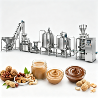 Ligne de production industrielle de beurre de cacahuètes, équipement de fabrication de pâte d'arachide en acier inoxydable pour usine alimentaire