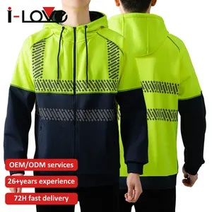 Alta calidad impermeable trabajo cremallera senderismo ciclismo pesca escalada Camping fluorescencia sudaderas con capucha hombres abrigo sudaderas con capucha