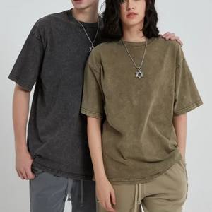 TKAN15 T-shirts en coton pour hommes surdimensionnés manches courtes Streetwear personnalisé t-shirt unisexe hauts Vintage lavage à l'acide Y2K Boxy Fit t-shirt - Product Image 2
