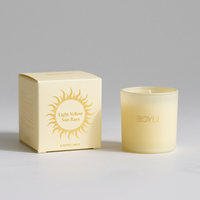 Boîte d'emballage pour bougies en matériaux recyclés imprimés sur mesure, gaufrage pour bougies parfumées en cire de soja, design pliable, logo personnalisé