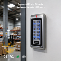 Clavier de contrôle d'accès avec lecteur de carte, en métal, autonome, RFID 125kHz EM, 1000 utilisateurs, code PIN, système d'entrée de porte anti-effraction