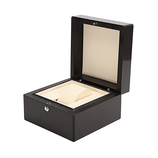 High-End MDF Watch Box Lacquer Finish Black Piano Storage Case Flip Paint Display Position OEM ODM Eco-Friendly Water Protective