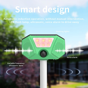 เครื่องไล่สัตว์พลังงานแสงอาทิตย์แบบปรับได้ 4 ระดับ พร้อมไฟ LED สโตรบ กันน้ำ IP66 สำหรับไล่แมว สุนัข กวาง - Product Image 3