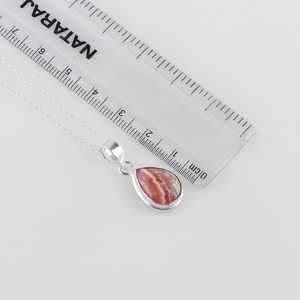 YASHEE Collier pendentif poire en rhodochrosite naturelle, serti clos en argent plaqué, pierre précieuse de guérison, bijou unisexe, cadeau - Product Image 5