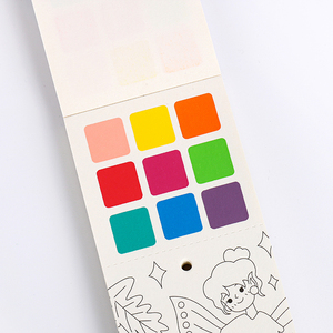 Bloc de coloriage à <span class=keywords><strong>la</strong></span> gouache pour enfants, thème princesse, <span class=keywords><strong>livre</strong></span> de peinture à l'aquarelle sur le thème des contes de fées avec pigments intégrés et pinceau pour filles - Product Image 4