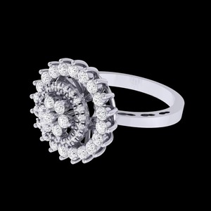 Anillo de moda de Plata de Ley 925 VVS Moissanite Halo Princess Cut Diamond 18K Rodio Tamaño libre Tecnología de incrustaciones de garra - Product Image 2