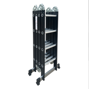Escalera de andamio de aluminio multiposición 4x4 con peldaños de acero al carbono, diseño moderno, plegable, para exteriores, certificación CE, 150 kg - Product Image 6