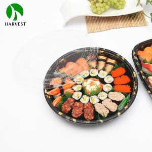 Bandeja de plástico de estilo japonés, fabricante de mascotas recicladas, plato redondo desechable, plato de fiesta de Sushi con tapa - Product Image 5