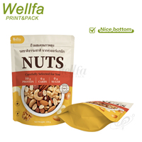 Emballage personnalisé avec logo du fabricant, sachet debout avec fermeture éclair supérieure, 100 g de noix de Grenoble et d'amandes mélangées, emballage alimentaire de qualité supérieure, barrière élevée, doypack