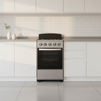 Kompor Gas Berdiri Bebas dengan Oven Kapasitas 55L Tradisional Premium 5 Tungku 2 Listrik 2 Gas untuk Penggunaan Rumah Tangga & Luar Ruangan