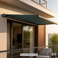 Auvent rétractable électrique à cassette intégrale, imperméable, en aluminium, pour terrasse extérieure, balcon, jardin, villa