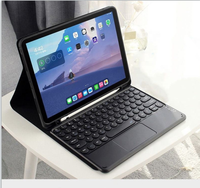 Étui pour tablette Samsung Tab A9 Plus avec stylet et clavier, étui rabattable en cuir PU