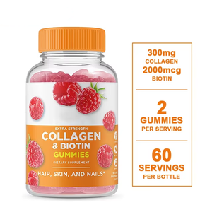 Suplemento de gomitas de colágeno de sabor natural con vitamina de biotina, piel del cabello, uñas, cuidado de la salud para todos, no para mujeres embarazadas - Product Image 1