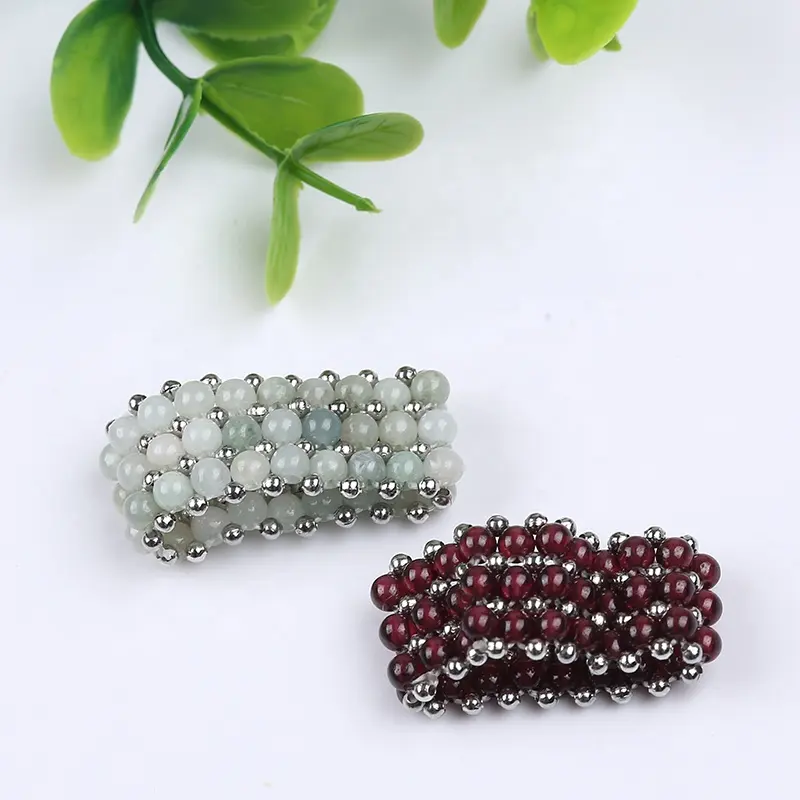 Newest Design High Quality 3MM Natural Semi-precious Stone Gemstone Agate Elastic Beads Rings Women