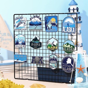 Konohan Set di 12 Magneti per Frigorifero dell'Alaska con Design di Orso <span class=keywords><strong>Grizzly</strong></span> e Ghiacciaio in Metallo Fabbricati in Cina - Regali per Decorazione Porta Frigorifero - Product Image 1