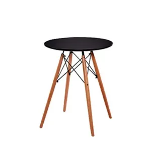 Contracted Design Dining Tables Cafe Wood Round Dining Table With Wooden Legs