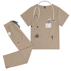 Uniformes médicos clásicos de alta calidad de Color sólido, <span class=keywords><strong>nuevo</strong></span> producto, uniformes de tela Jersey para mujeres y hombres, longitud de manga corta - Product Image 5