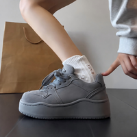 Vente flash - Sneakers plateforme pour femmes - Chaussures décontractées en PU - Chaussures de marche confortables